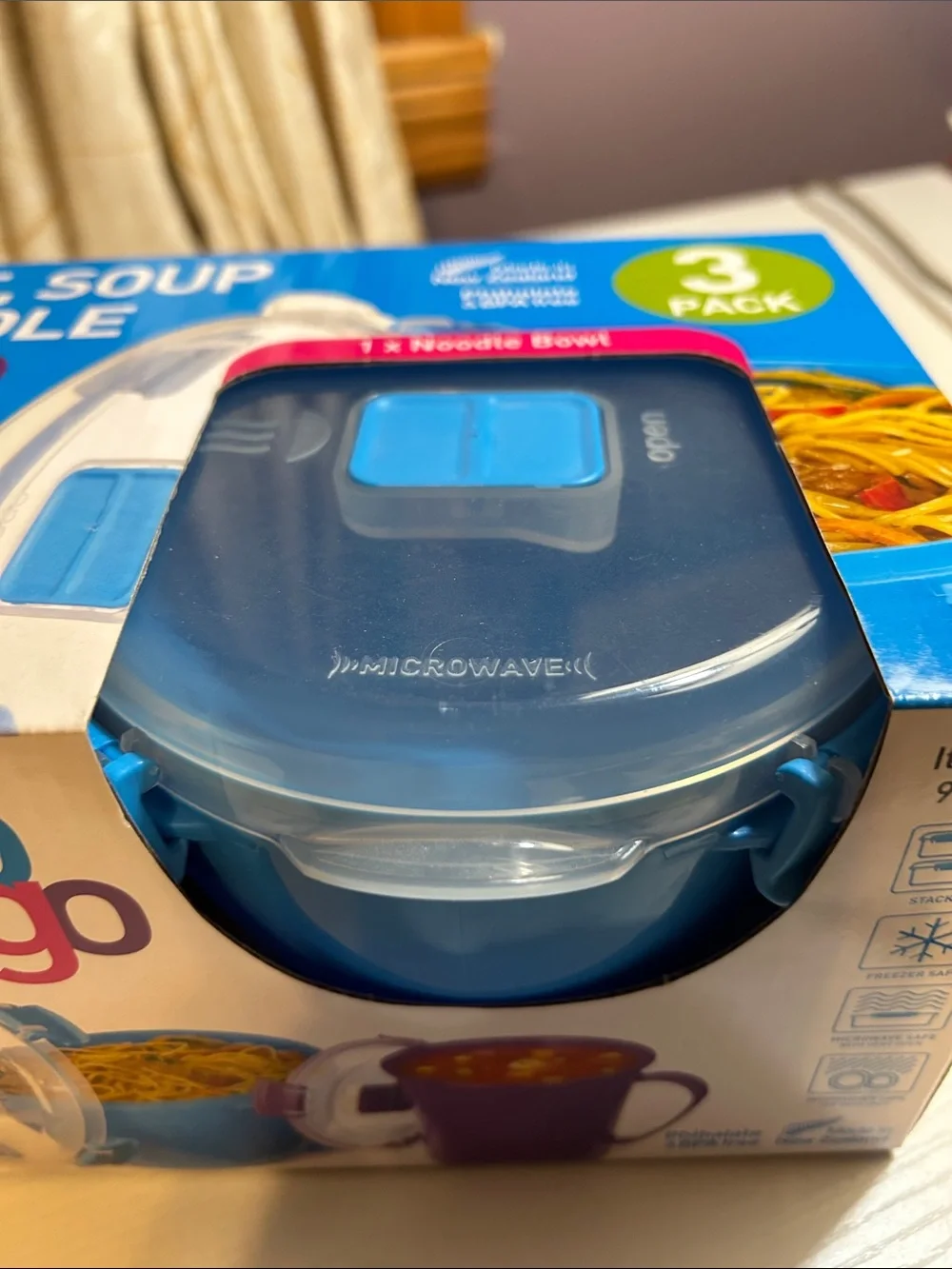 NEW Sistema To Go 3-Pack Breakfast, Soup & Noodle Containers - Green Purple Blue